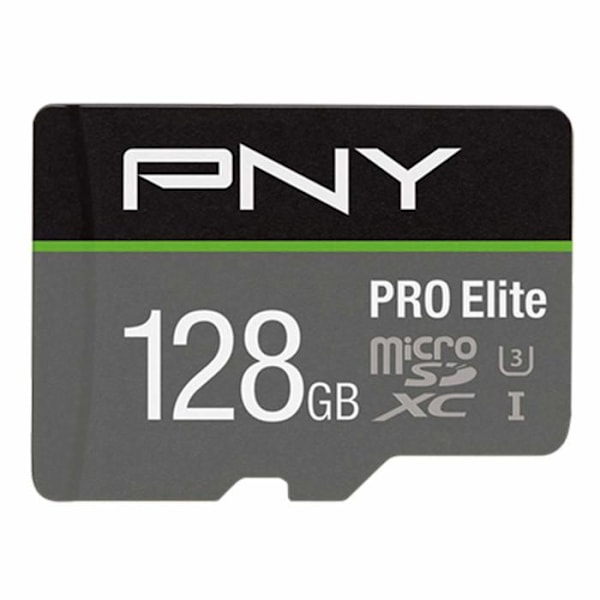 PNY PRO Elite MicroSDXC -kortti - 128 Gt - Class 10/UHS-I (U3) - 100 Mt/s luku - 90 Mt/s kirjoitus