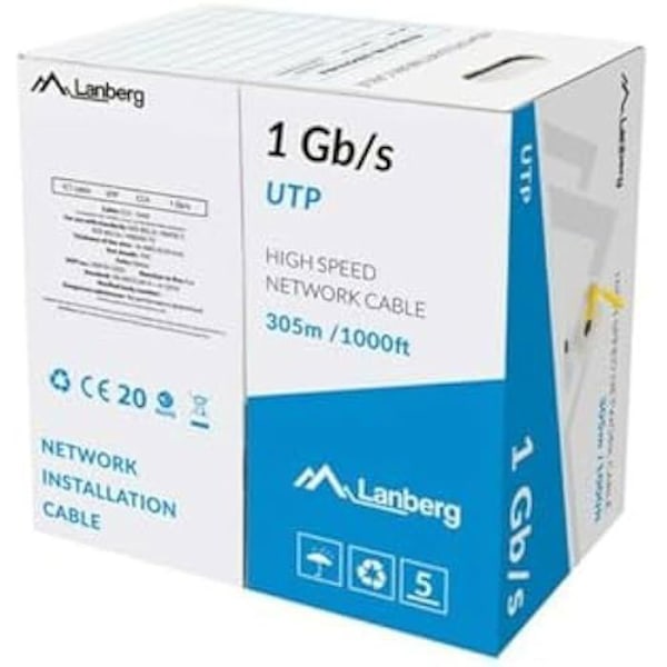 LAN Ethernet -kaapeli - LANBERG - LCU6-10CC-0305-Y - Monivärinen - 305 m