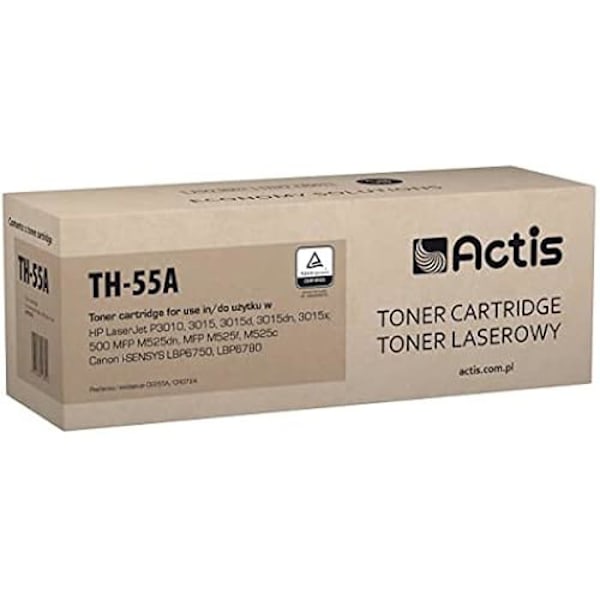 Toner Actis TH-55A - Erstatning til HP 55A CE255A - Standard - 6000 Sider - Sort