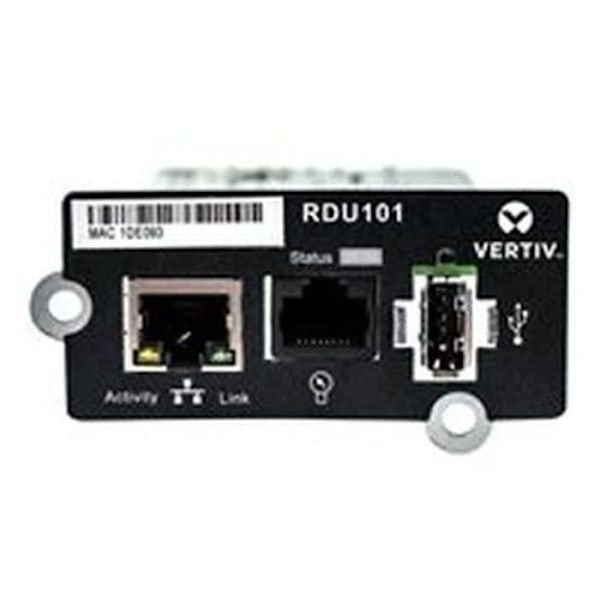 EMERSON Liebert Intellislot -tietoliikennekortti - Etävalvontakortti - 10/100 Ethernet x 1 musta