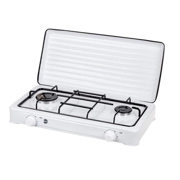 Kantava kaasuliesi - MPM - SML-KN-02/1K - 2 säädettävää poltinta - Värinä valkoinen - 4,3 kW