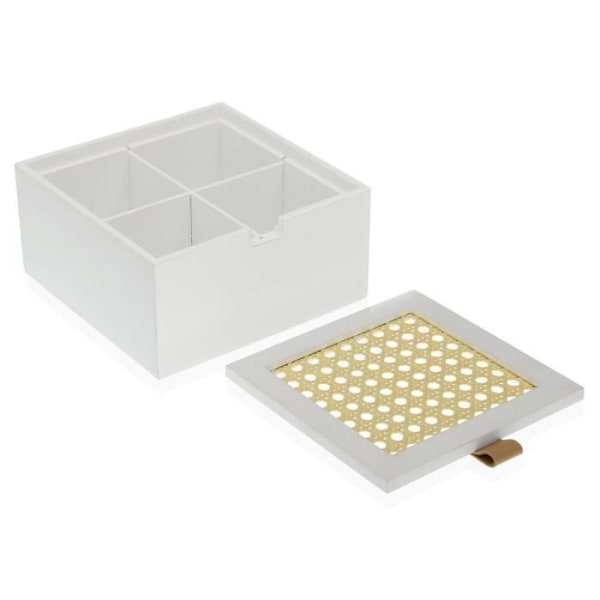 hvid firkantet versa smykkeskrin (16 x 8 x 16 cm)