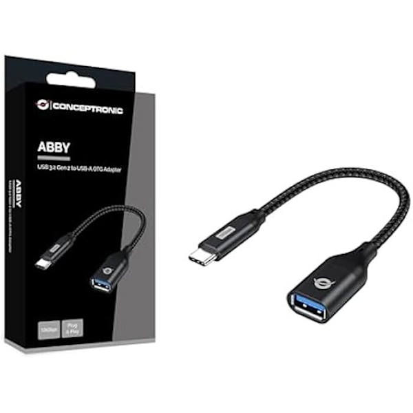 Conceptronic ABBY18B USB-C - USB-A OTG -sovitin 10 Gbit/s USB 3.2 Gen 2