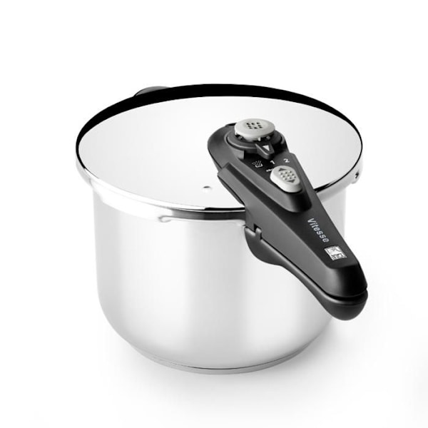 Tryckkokare - BRA - Snabbkokare med bajonett - 22 cm - Rostfritt stål 18/10 - 3 L Grå