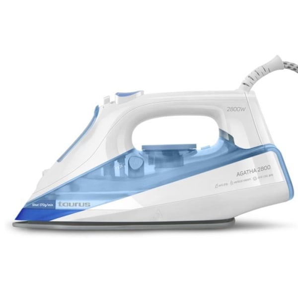 Taurus Agatha 2800 2800W strygejern, 170g/min dampstråle, 360ml kapacitet, anti-kalkfilter