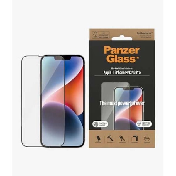 Skärmskydd - PanzerGlass - Ultra-Bred Passform - Repbeständig - Stötabsorberande - Antibakteriell