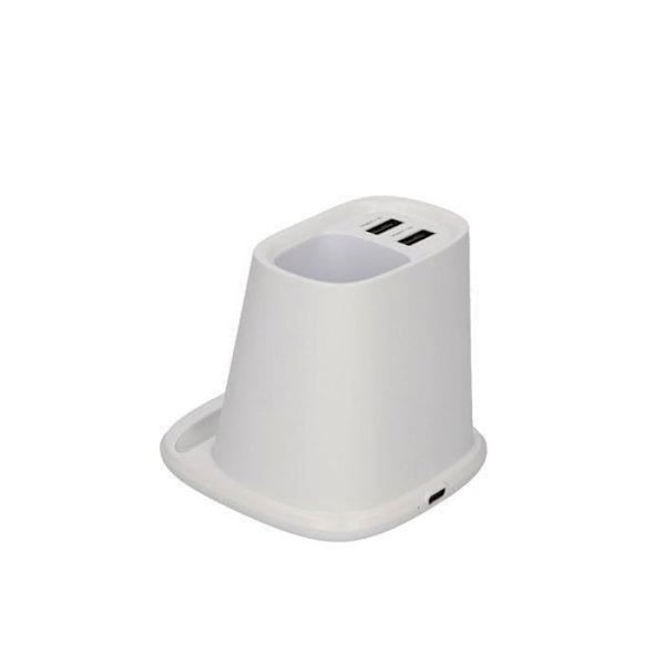Trådløs oplader - KSIX - 10 W - Skridsikker - 2 x USB - Kompatibel smartphone svart