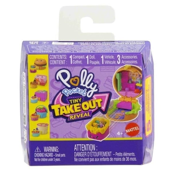 Polly Pocket–Multifacettes-Sæt- biler og mini-figurer - JCR44 tilfældig model - fra 4 år