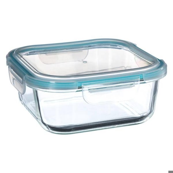 Opbevaringsboks - FEM - Clipeat - Glas - 1,18 L - 18,2 x 18,2 x 7,4 cm Transparent