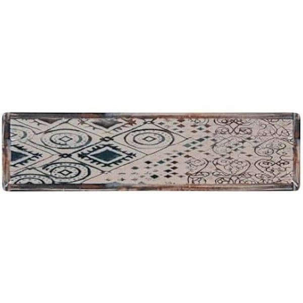 Køkkenfontæne - LA MEDITERRÁNEA - Grækenland - Rektangulært porcelæn - 30 x 8 x 2 cm - Flerfarvet mångfärgad