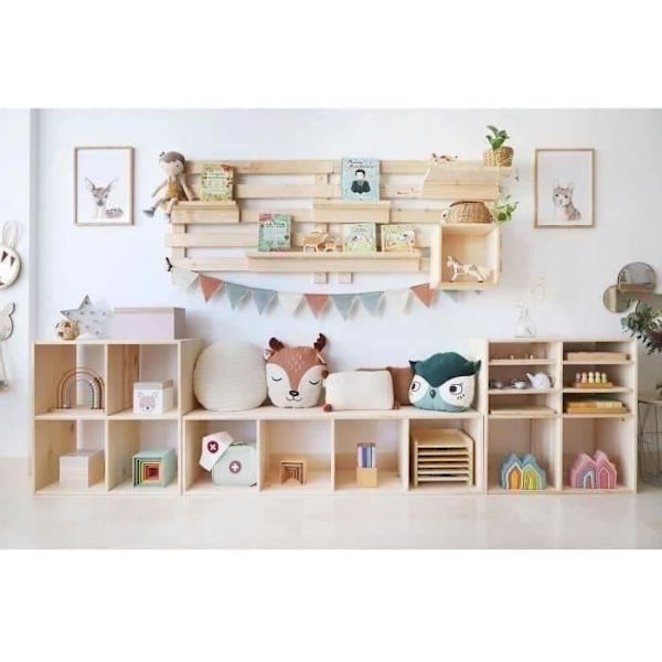 Dinamic 2-box kub - ASTIGARRAGA KIT LINE - Massiv furu - Vardagsrumsmöbler - Lantlig stil - 71x33x36 cm