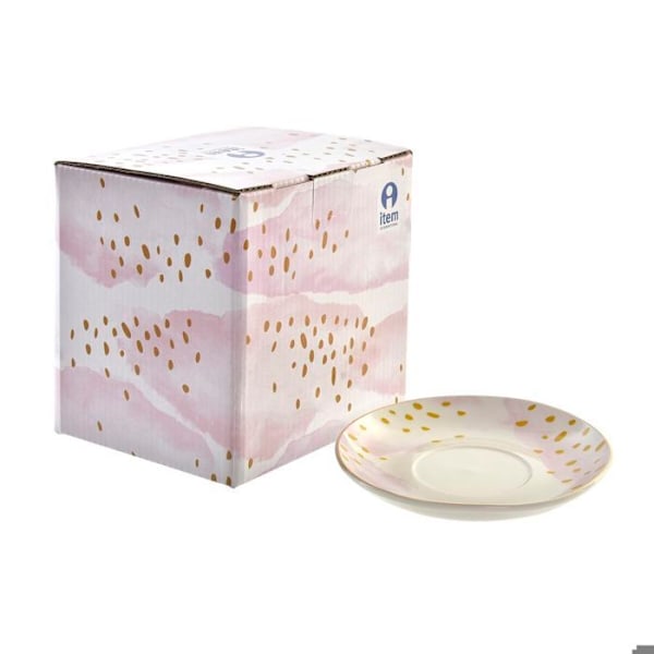 Teekande glas porcelæn DKD Home Decor (x2) vit/grön