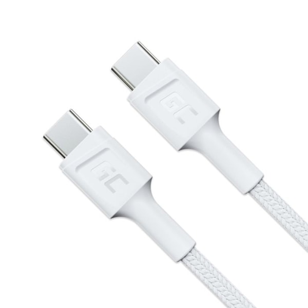 USB-C-kaapeli - Green Cell - PowerStream - 30 cm - Power Delivery 60 W - QC 3.0 (valkoinen)