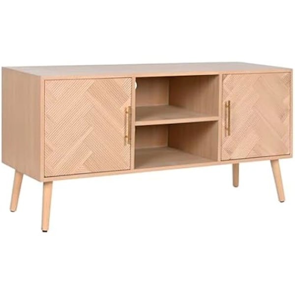 TV-hylly - HOME ESPRIT - luonnollinen - Paulownia-puu - MDF - 125 x 45 x 45,5 cm Flerfärgad