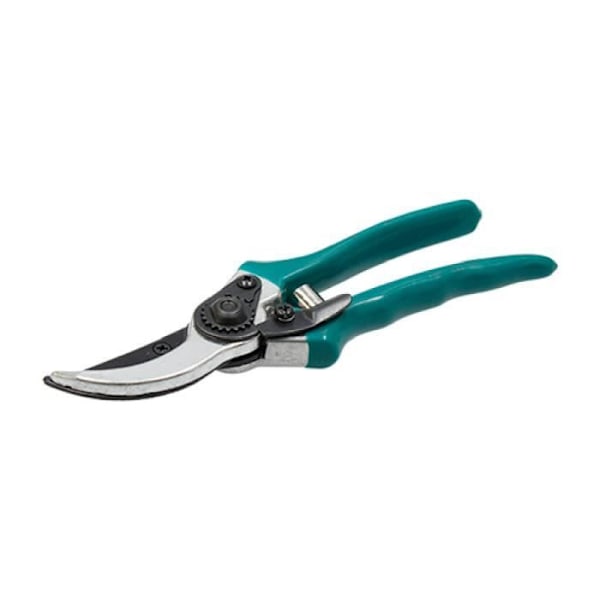 Handskar - Grön Inox - Trädgårdssax - Böjd blad - Ergonomisk - Säkerhetslås grön, svart