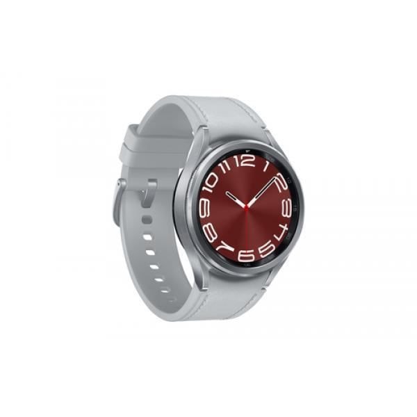 Samsung Galaxy Watch6 Classic. Pekskärm. Batterikapacitet: 300 mAh. Vikt: 52g. Bandets färg: Grå. Systemet
