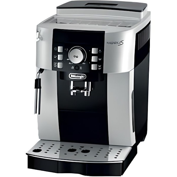 DeLonghi Magnifica S ECAM 21.117.SB - Automaattinen kahvinkeitin Cappuccino-höyrysuuttimella - 15 bar - hopea/musta