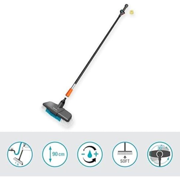 Gardena Cleansystem Vaskesæt med 90 cm S Skaft og Blød Skaftbørste: Praktisk sæt, ideelt til vådrengøring