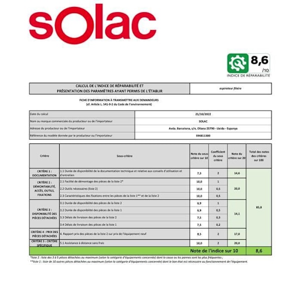 Poseløs støvsuger SOLAC AS4250 - 78db - grå/grøn - Cyclone nonstop - 800W - 17kpa