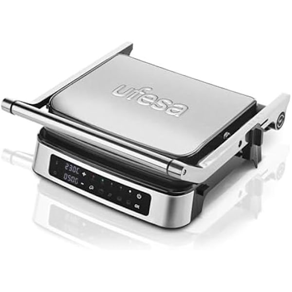 Ufesa Everest Digital Electric Grill, Panini Press, 2000W kontaktgrill, 5 foruddefinerede programmer, berøringsskærm,