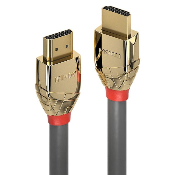 Lindy Gold Line -standardi HDMI-kaapeli Ethernetillä (10 m) - harmaa - 4K-tuki