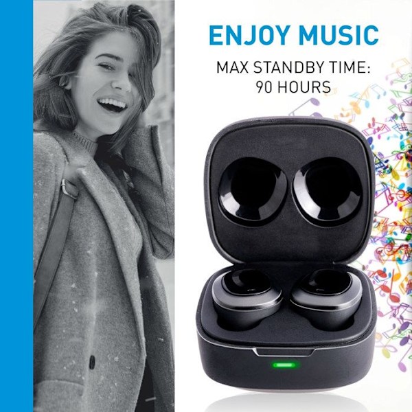 Grundig Bluetooth Høretelefoner Sort Vit