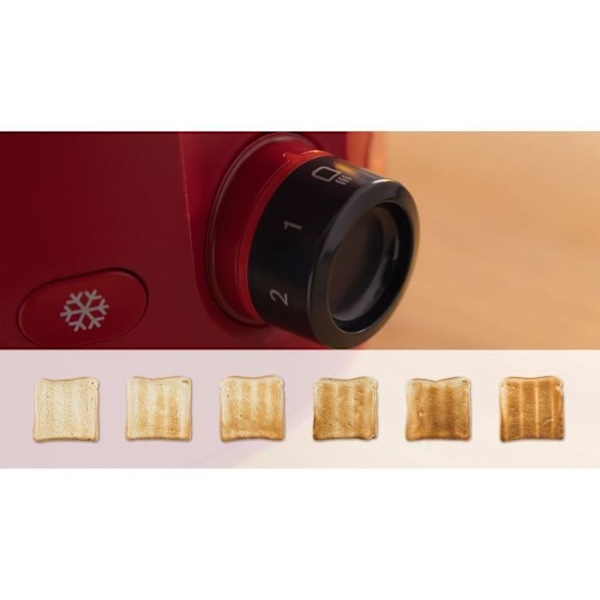 Brødrister - BOSCH - TAT2M124 MyMoment - Rød - 2 skiver - automatisk brødcentrering - optønings- og genopvarmningsfunktioner Röd
