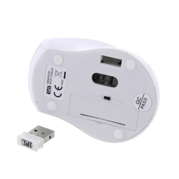 T'nB langaton optinen hiiri, erittäin mini 2,4 GHz: n USB-vastaanotin - valkoinen