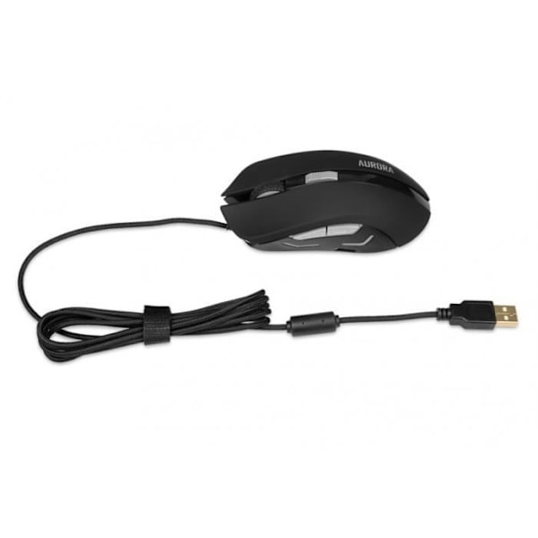 iBox Aurora A-1, ambidextrinen, optinen, USB, 2400 DPI, musta musta