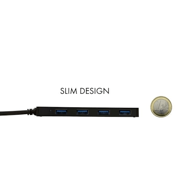 USB-C HUB I-TEC, 4 USB 3.0 -porttia ja integroitu 20 cm:n kaapeli
