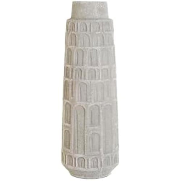 Dekorativ vase - HOME ESPRIT - Hvid - Harpiks - 18 x 18 x 52 cm - Moderne stil Flerfärgad