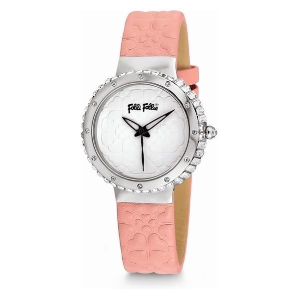 Dameur - Folli Follie - WF13A032SPR - Kvarts - Læder - Ø 28 mm Rosa, Vit