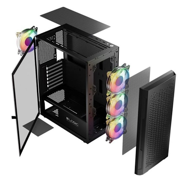 Tietokonekotelo - Logic - AT-ARAMIS-10-0000000-0002 - ARAMIS ARGB MINIDI USB-3.0-kotelo musta ()