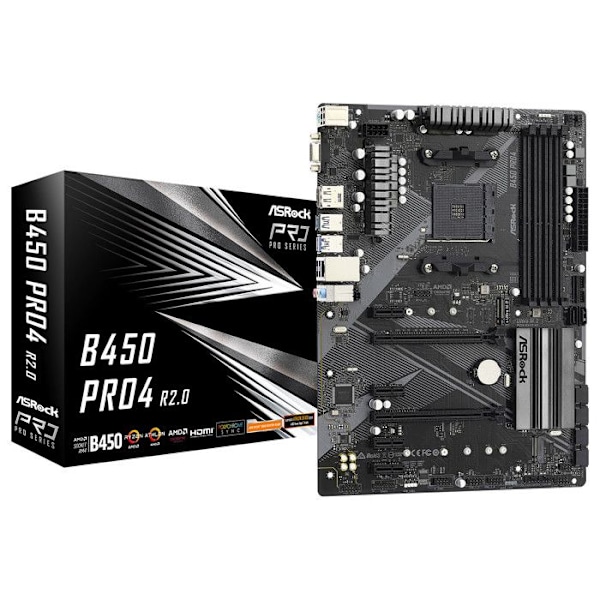 B450 PRO4 R2.0 ATX AM4 4 DDR4 TU Musta