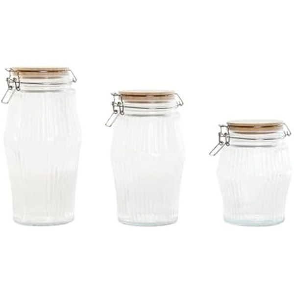 Ruukut - HOME ESPRIT - 3 kpl setti - Silikoni, Bambu, Lasi - 13,5 x 13,5 x 27 cm - Monivärinen Flerfärgad