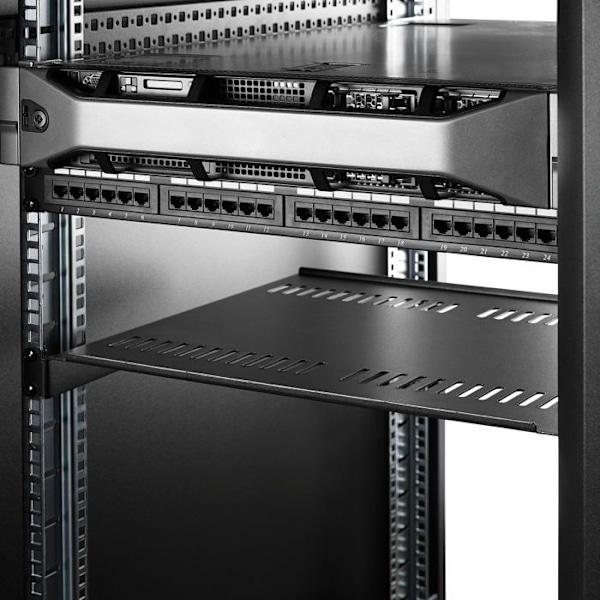 1U ventileret hylde til serverskab - STARTECH - Dybde 400 mm - Rackmonterbar udhæng - Stål