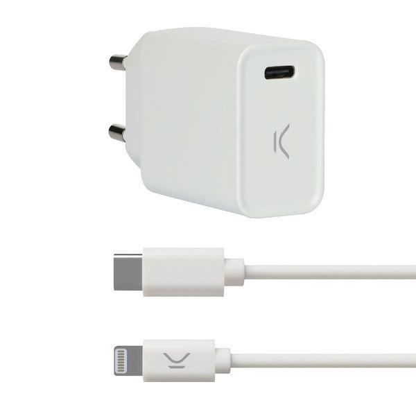 USB-oplader - KSIX - iPhone - 20W - Hvid - Power Delivery Hvid
