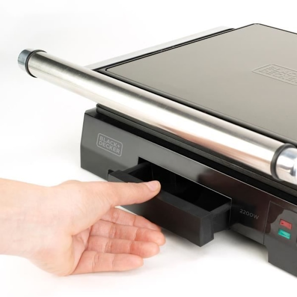 Sandwichmaskine - BLACK+DECKER - BXGR2200E - 2200W - 6 positioner - Tallerken 14,5x23cm