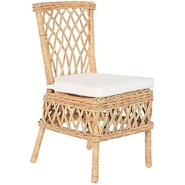 Stol - DKD Home Decor - Standard - Hvid - Rattan - 1 pers Vit