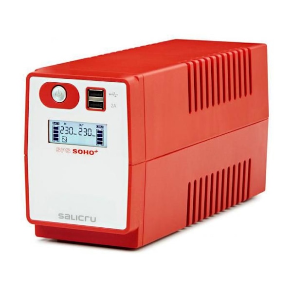 SALICRU SPS SOHO+ SPS 500 SOHO+ inverter - AC 230 V - 300 Watt - 500 VA - USB - 2 udgangsstik