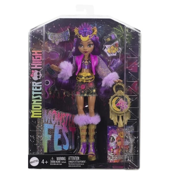 Monster High-Clawdeen Wolf -nukke Monster Fest -asulla HXH80 Flerfärgad