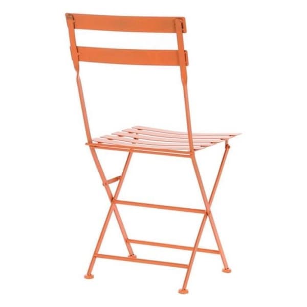 Ensemble bord + 2 stolar - Korall metall - Fällbar - 60x60x75 cm - Vit Vit, korall