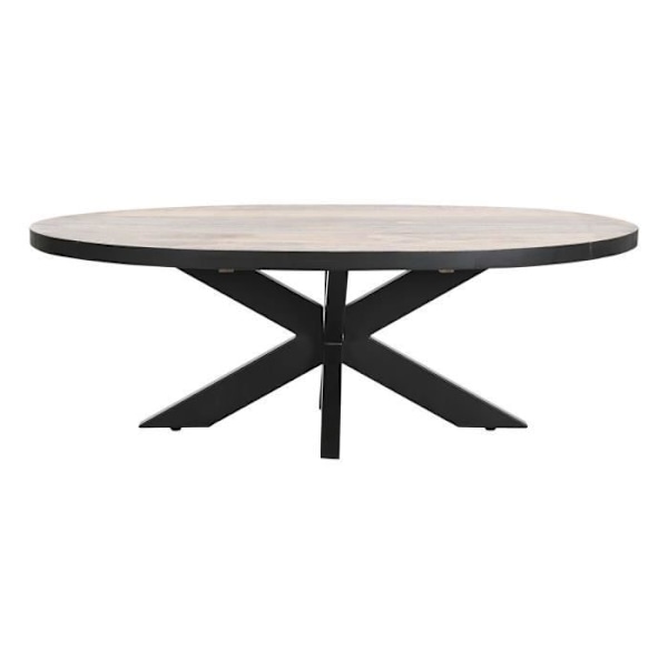 kotimainen sohvapöytä, luonnonparvi, musta metalli, mango, sohvapöytä 130 cm
