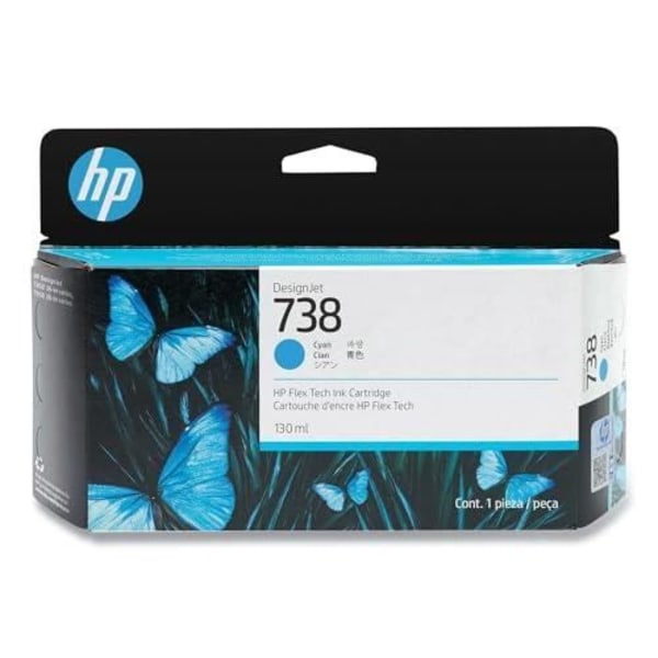 HP Muste/ 738 130-ml Syvänsininen Suunnittelu