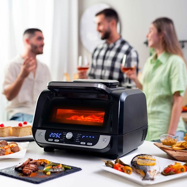 Air Fryer med grill, tilbehør og opskriftsbog InnovaGoods Air Fryer Fryinn 12-i-1 6000 Sort Stål 6 L 3400 W