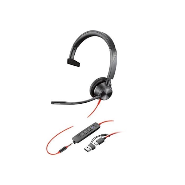 Hovedsæt - HP Poly - Blackwire 3315 - Mono - USB-C - Microsoft Teams-certificeret