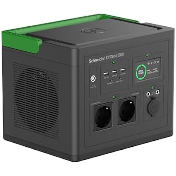 Kannettava virransyöttöasema - APC - 500W - 510Wh litiumioni - 230V - Langaton lataus musta, Vihreä