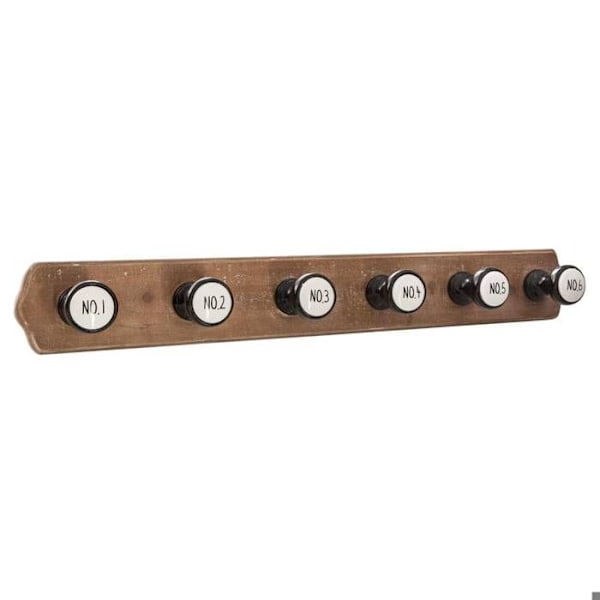 Keramisk knagerække - Ikke specificeret - 6 kroge - L66cm - Brun - Moderne - Design kastanj