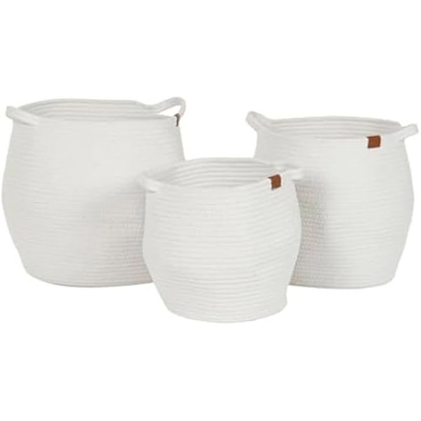 Kori - KOTI ESPRIT - 3 kpl setti - Valkoinen - 34 x 34 x 34 cm - Sisustus Flerfärgad