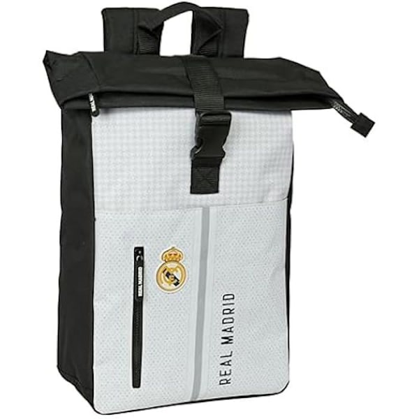 Real Madrid 1:a lag 24/25 - Ryggsäck med lock för 15,6" laptop, perfekt för olika åldrar, bekväm och